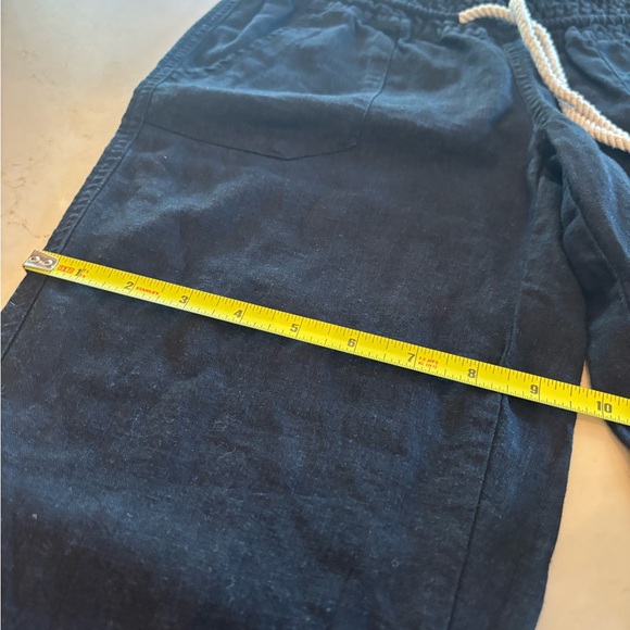 ROXY Ladies Women’s Size XS Black Linen Oceanside Pants White Drawstring - Picture 11 of 12